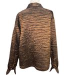 Chico's  Design Brown Textured Lightweight Jacket‎ Shirt Sz. 2 Large 12 Satin Photo 2
