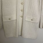 St. John  Collection Tweed Jacket Size Medium Button Knit Ivory USA Shoulder Pads Photo 2