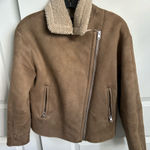 Zara Basic Outerwear Tan Jacket with Shearling Collar Photo 0