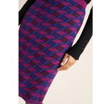 Anthropologie Maeve Nancy Sweater Pencil Skirt Midi M Pink Magenta Blue Retro Photo 3
