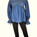 ASOS Off the Shoulder Denim Blouse Photo 3