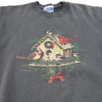 Endless Designs Vintage Sweatshirt Size Medium M Holiday Birds Birdhouse Graphic Unisex Sweatshirt Photo 2