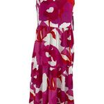 NWT MSK Sleeveless Maxi Dress S Pink Red Floral Tiered Boho Resort Chic Photo 0