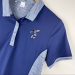Adidas  Disney Mickey Mouse Golf Athletic Polo Shirt Sz Small Womens Navy Blue Photo 2