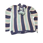 American Eagle Outfitters Striped Knit Hoodie Pullover Sweater Pocket Size M Photo 4