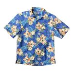 Edwards Women’s Hibiscus Button Down Shirt Size XS Blue Photo 0