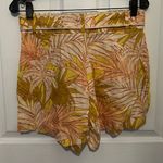 Tahari  Women’s Multicolor Palm Print 100% Linen Belted Shorts Size 6 NEW Photo 1