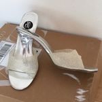 Free with bundle only!! Womens Clear Sequins Slip On Sandals 3.5” Heel Size 9M Silver Photo 4