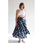 Ulla Johnson Eiko Skirt Indigo Size 2 Diamond Shibori Print Cotton Poplin Blue Photo 15