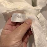 Old Navy  White Linen Cotton Blend Ruffle Front Top‎ 3/4 Sleeves Medium NWT Sheer Photo 6