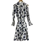 Osman Suzie White Floral Print Long Sleeve Tie Waist High Low Shirt Dress Sz 12 Photo 13