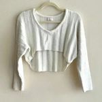 Anthropologie Rumor by Extra Cropped Long Sleeve Ribbed Sweater, S/M, Cardigan Photo 1