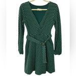 Maeve Anthropologie Malta Dress Size XS Green Mini Faux Wrap Belted Tie Photo 2