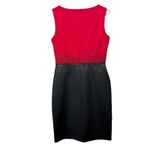 Calvin Klein  Rhinestone Red Black Sleeveless Scuba Stretch Sheath Dress Size 6 Photo 6