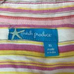 Fresh Produce  Shirt Womens Multicolor Stripe Button Up Cotton Tab Sleeve Xl Photo 1
