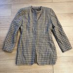 Giorgio Armani  Women’s Plaid Houndstooth Italian Wool Blazer Size 42 Photo 0