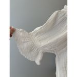 Natural Life  Cotton Gauze Shirt L/ XL White Raw Edge Off Shoulder Boho Coastal Photo 2