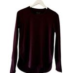Athleta  Crewneck Burgundy Thumbhole High Lo Asymmetrical  Sporty Soft Long Sleev Photo 5