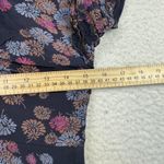Free People Dress Womens Small Navy Blue Floral Boho Mini Ruched Tie Back Short Photo 5
