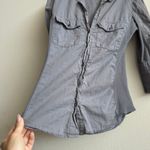 James Perse Standard  Women’s Small Gray Button Up Stretch Lightweight Shirt 1 Photo 2