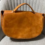 None Vintage Genuine Leather Crossbody Saddle Bag. Tan Boho Western Satchel / Hanmade Photo 2