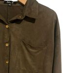 36.5 Shirt Dress Women Medium Forrest Green Faux Suede Button Up Long Sleeve Photo 2