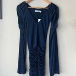 NEW ORIRE Dress Maya‎ Blue Ruched Long Sleeve Draped Maxi Gown Size 0 Photo 3