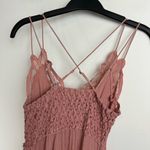 Free People Adella Crochet Trim Mini Dress Sz XS Mauve Dusty Rose Pink Ruffle Photo 11