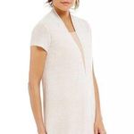 Eileen Fisher Hemp Cap Sleeve Sheer Long Open Cardigan in Opal Cream Size Large Photo 0