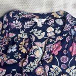 Croft & Barrow Women's Blue Floral Sleeveless Tank Top Size Small Tie V-neck Photo 1