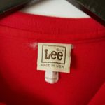 Lee Vintage Basic Polo Shirt Tee Single Stitch USA Red M Medium Plain Solid Photo 3