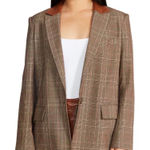 Steve Madden Oversize  Tan Plaid Women's Blazer Photo 0