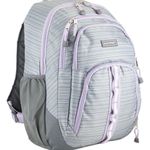 Unisex Teen Adult Backpack, Grey pinstripe. W Gray Photo 3