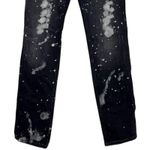 ZARA The Bleached Mid Rise Slim Straight Leg Denim Jean 6 Black White #3924 Photo 3