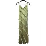 Show Me Your Mumu Womens Romance Ruffle V Neck Moss Green Satin Maxi Dress Sz XL Photo 1
