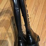 ZARA NWT  Tall Combat Moto Lace tie Zip Knee High Rubber sole rock whimsygoth Photo 4