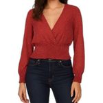 Meraki smocked WAIST V NECK RED blouse Size M Photo 0