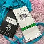 Coco reef  Swim Cover Up Dress Blue‎ Floral Embroidered V Neck Drawstring Large Photo 2