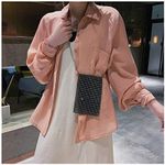 AIBEARTY Rhinestone Cell Phone Purse Mini Crossbody Clutch Bag w/ Chain Womens Silver Photo 1