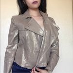 Alfani Metallic Short Trench Coat Jacket Blazer Double Button Down Size M Gold Size M Photo 2