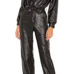 Lovers + Friends Tag Black Faux Leather Croc embossed Jumpsuit Women Sz XS Photo 0