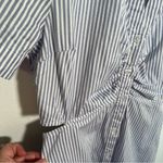 Old Navy  Striped Cutout Midi Shirt Dress Blue White S Photo 6
