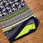 Crown & Ivy  print dress. Size 4. Neon green and navy Photo 5