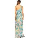 Hemant and Nandita NEW One Shoulder Long Dress in Blue Yellow Mix Photo 2