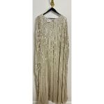 Mac Duggal  Embellished Beaded Column Cape Gown in Champagne Size US 16 Photo 8