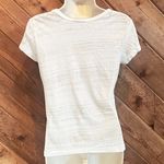 EXPRESS  New Love graphic print short sleeve pullover top white gold floral small Photo 1