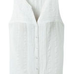 prAna  Tunic Sleeveless Button Up Organic Cotton White V-Neck Relaxed‎ Size S Photo 0