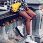 Sincerely Jules  White Leather Harley Lug Combat Boots Size 10 Photo 1