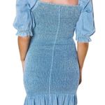 Tea N Rose Soft Denim Blue Mini Stretch Spring Break Dress ~ Women's Size SMALL Photo 2