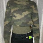 Polo Ralph Lauren Camouflage Print Crew Neck Wool Sweater XS Green Photo 1